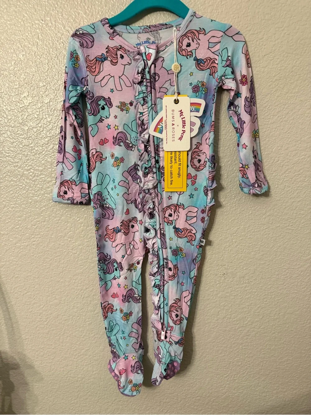 My Little Pony Purple & Aqua Unicorn Footed Pajama One-Piece